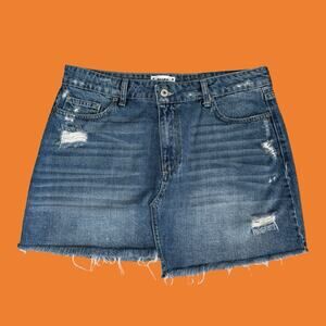 Paige Denim Mini Skirt Distressed Frayed Size 30